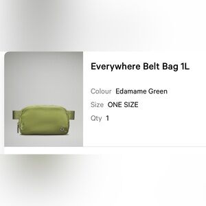 Edamame Green Lululemon Belt Bag Almost new! 💚